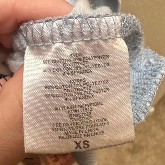 Miken Flow Save water drink wine long sleeve super soft blue top size XS - Picture 4 of 8